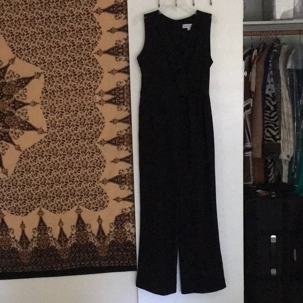 Black pantsuit.